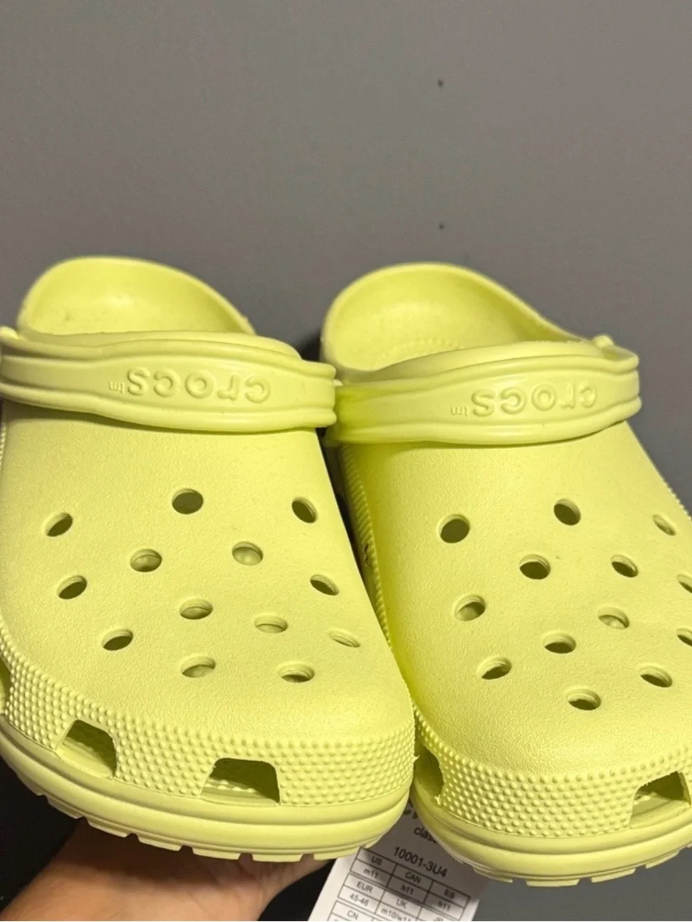 Men’s “ Lime Zest “ Croc Clog size 11